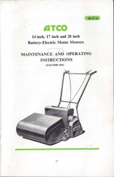 Atco Battery Electric 20" (F23) - Owners Manual